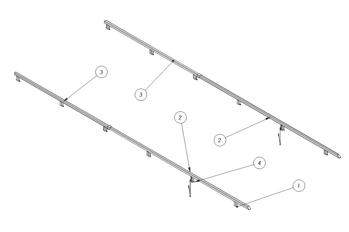 Galvanized 28' Deck Removable Rails Assembly - starequipmentsales