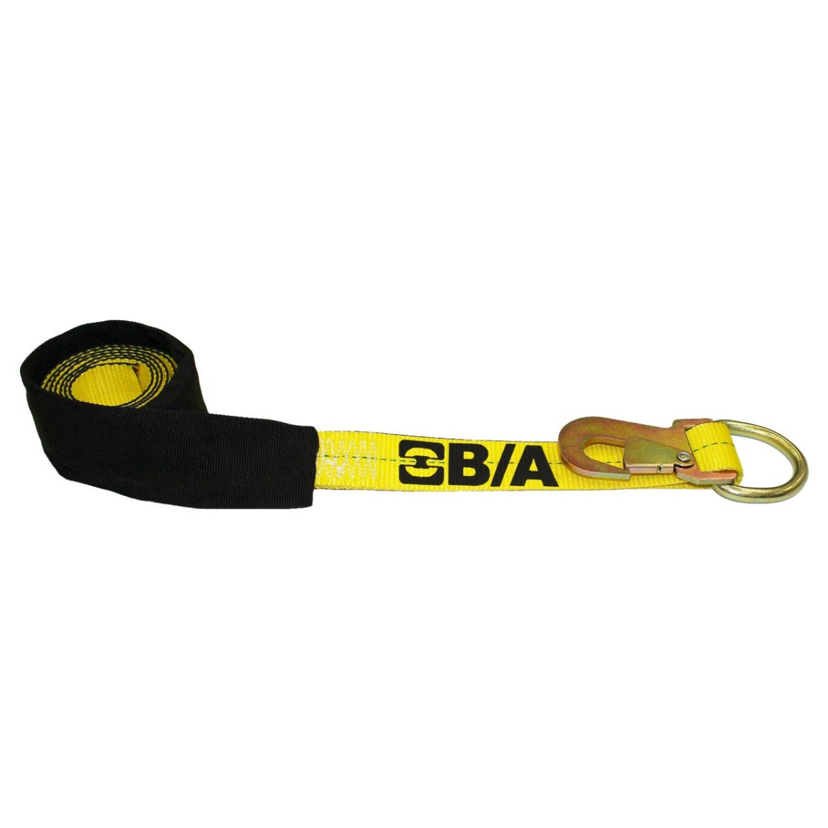 B/A Products Co. 1.75" x 8' Flat Snap Hook & Large D-Ring Wheel Lift Strap w/Cordura Sleeve - 38-3 - starequipmentsales