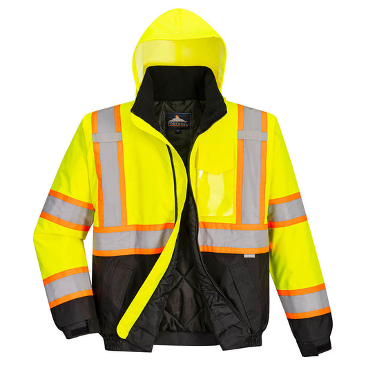 US368 - Hi-Vis Contrast Tape Bomber Jacket - starequipmentsales